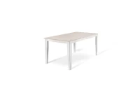 E-STYLO Tavolo allungabile con top cemento bianco in melaminico e base in metallo bianco, 80cm X 130/290cm H. 76cm.(m-1)