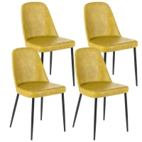 E-STYLO Sedia da pranzo in soft touch senape e gambe in metallo nero, 52cm X 45cm H. 85cm.(m-1)