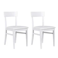 E-STYLO Sedia in legno laccato bianco con seduta rivestita in similpelle, imbottita, 44cm X 45cm H. 82cm.(m-1)