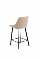 E-STYLO Sgabello da cucina in tessuto beige con gambe nere, imbottito con poggiapiedi, 50cm X 44cm H. 94cm.(m-6)