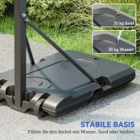 SPORTNOW Basketballkorb, 146-236 cm höhenverstellbar, Basketballständer, rollbar, Stahl, Kunststoff, Schwarz(m-5)