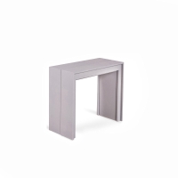 E-STYLO Consolle allungabile con top grigio in MDF laccato antigraffio e gambe grigio in MDF laccato antigraffio, 90cm X 42,5/302,5cm H.76cm