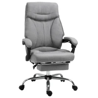 Vinsetto Scaun de Birou cu suport pentru picioare si Spatar Rabatabil 135° Gri(m-11)