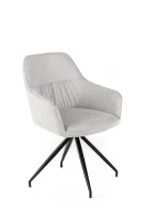 E-STYLO Set di 2 sedie da pranzo in tessuto grigio chiaro, gambe e struttura in metallo nero, imbottita, 56cm X 56cm H.87cm(m-4)