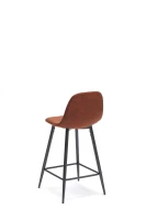 E-STYLO Sgabello in similpelle marrone con gambe in metallo antracite, imbottito, 50cm X 43cm H. 93cm.(m-5)
