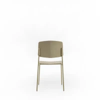 E-STYLO Set di 4 sedie in polipropilene giallo e gambe in metallo giallo, 52cm X 52cm H.79cm(m-5)