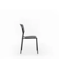 E-STYLO Set di 4 sedie in polipropilene nero e gambe in metallo nero, 52cm X 52cm H.79cm(m-6)