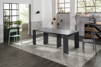 E-STYLO Consolle allungabile con top nero in MDF laccato antigraffio e gambe nero in MDF laccato antigraffio, 90cm X 42,5/302,5cm H.76cm(m-5)