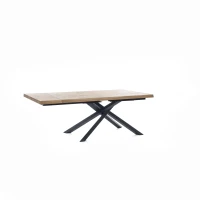 E-STYLO Tavolo allungabile con top in rovere naturale e gambe in metallo nero, 90cm X 160/240cm H. 76cm.(m-2)