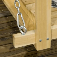 Outsunny schommelbank met pergola, 2-zits tuinschommel, massief hout, naturel(m-8)