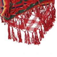 Outsunny Cadeira de rede suspensa de tecido de algodão poliéster Carga de 120 kg Poltrona suspensa para terraço interno ao ar livre 100x60x100 cm Multicolor(m-8)