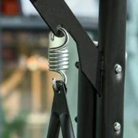 Outsunny Hollywoodschommel 3-zitter tuinschommel met verstelbaar zonnedak theetafel(m-11)