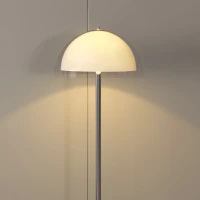HOMCOM Lampada a Piantana Moderna con Paralume a Doppio Strato, in Metallo e Acrilico, Ø35x150 cm, Bianca(m-8)