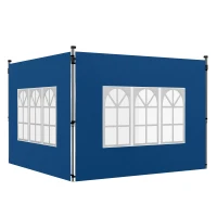 Outsunny Set of 2 Gazebo Side Panels - Blue(m-10)