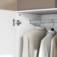 HOMCOM Szafa, 2 Drzwi, Przestrzeń Wisząca, Stanga, 2 Szuflady, Płyta Wiórowa, Biała(m-9)