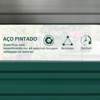 Outsunny Caixa de Plantio de Aço Galvanizado para Cultivar Plantas Flores Floreira Exterior Retangular com Fundo Aberto 120x60x30,5 cm Verde(m-4)