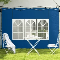 Outsunny Set of 2 Gazebo Side Panels - Blue(m-7)