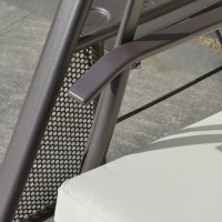 Outsunny 2-zits tuinschommelstoel met luifel Kussenblad Metaal Polyester Beige 162 x 118 x 173 cm(m-11)