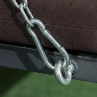 Outsunny Hollywood-schommel, voor 3 personen, verstelbaar zonnedak, tot 270 kg, bruin, 198 x 118 x 168 cm(m-8)