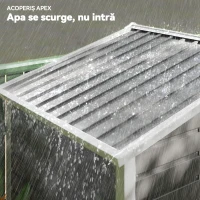 Outsunny Magazie de Grădină din Tablă de Oțel cu 4 Orificii de Ventilație și 2 Uși Glisante, 213x120x194 cm, Gri Închis(m-8)