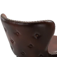 HOMCOM Lot de 2 tabourets de bar avec repose-pieds, tabouret de bar avec dossier, tabouret de bistro, chaise de salle à manger, tabouret de comptoir, cuir synthétique, marron, 52 x 53 x 101 cm(m-8)