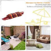 Outsunny Cadeira de rede suspensa de tecido de algodão poliéster Carga de 120 kg Poltrona suspensa para terraço interno ao ar livre 100x60x100 cm Multicolor(m-5)