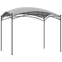Outsunny Pérgola para Jardim 3x2 m Pérgola de Exterior com Toldo em Forma de Cúpula Elegante e Estrutura Metálica Impermeável Cinzento