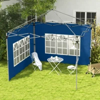 Outsunny Set of 2 Gazebo Side Panels - Blue(m-2)