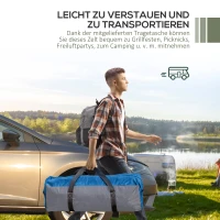 Outsunny Event Shelter 3,5 x 3,5m Pavillon mit Haken Tür Wasserabweisend winterfest Gartenpavillon Grün(m-6)