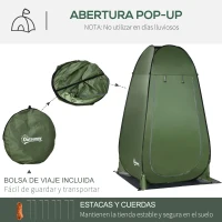 Outsunny Tienda de Ducha Camping Portátil con Bolsillo Bolsa de Transporte y UV 20+ para Baño Inodoro 126x124x189 cm Verde Oliva(m-5)
