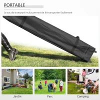 Outsunny Tonnelle pop-up tente de jardin barnum 3x3 m hauteur réglable avec 4 parois latérales amovibles, fenêtres, sac de transport à roulettes - blanc(m-8)
