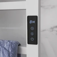 HOMCOM Toallero Elétrico de Parede 110W com Controlo WIFI Ecrã Tátil Temporizador 10 Barras Temperatura Ajustável Baixo Consumo IPX4 45x11x80 cm  Branco(m-9)