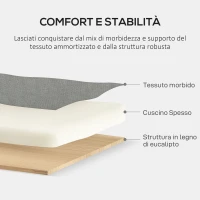 HOMCOM Divanetto 2 Posti Vellutato con Vano Portaoggetti Inferiore e Cuscini, 140x72x82 cm, Grigio(m-7)