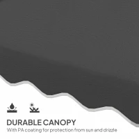 Outsunny 2.5m Cantilever Parasol with Easy Lever, Square Double Top Garden Parasol Umbrella with Ruffles and Cross Base, Overhanging Outdoor Sun Shades, Black(m-5)