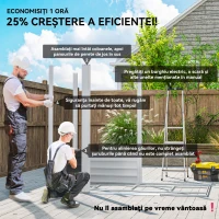 Outsunny Magazie de Grădină din Tablă de Oțel cu 4 Orificii de Ventilație și 2 Uși Glisante, 213x120x194 cm, Gri Închis(m-4)