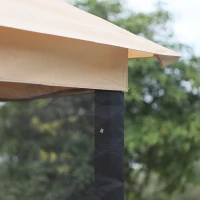 Outsunny Hollywoodschommel met zijwanden tuinschommel schommel 3-zitter beige(m-9)