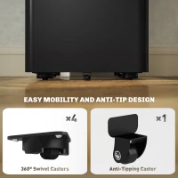 Vinsetto 3-Drawer Steel Filing Cabinet with Lock - Black(m-7)