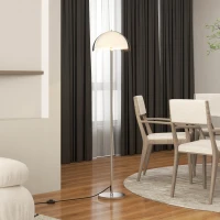 HOMCOM Lampă de Podea cu Abajur Dublu Strat pentru Living, Sufragerie, Dormitor, din Metal și Acrilic, Ø35x150 cm, Alb(m-7)