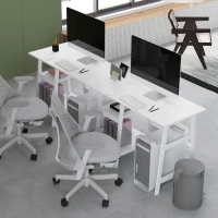 HOMCOM Compact Computer Desk with Storage Shelves, Study Table with Bookshelf, PC Table Workstation for Home Office, Study, Easy Assembly, 106 x 51cm, White(m-7)