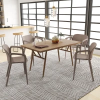 Outsunny Zestaw 4 Wodoodpornych Ogrodowych Krzeseł z Tworzywa, Składane z Podłokietnikami i Oparciem, Do 120 kg(m-8)