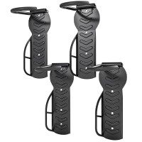SPORTNOW 4-delige Set Verticale Fietswandhouders met 30 kg Draagcapaciteit, Inklapbaar voor 4 Fietsen Zwart