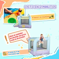 AIYAPLAY Castillo Hinchable con Tobogán Inflador y Bolsa de Transporte Estacas y Parches de Reparación Diseño Multicolor(m-7)