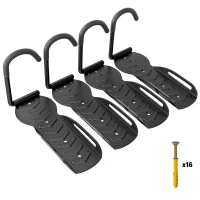 SPORTNOW Zestaw 4 Uchwytów Ściennych na Rower Vertikalny Składany z Nośnością 30 kg dla 4 Rowerów, Czarny(m-10)