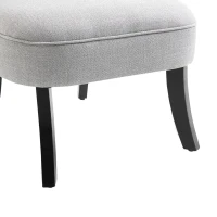 HOMCOM Fauteuil Relax, Fauteuil avec Coussin Lombaire, Fauteuil de Salon en Tissu Aspect Lin, Pieds en Bois, pour Salon, Chambre, 52,5 x 69 x 77 cm, Gris(m-9)