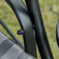 Outsunny Hollywoodschommel 3-zitter tuinschommel met verstelbaar zonnedak theetafel(m-12)