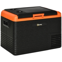 Outsunny Geleira Portátil Elétrica 40L 12V/24V até -20°C Mini Geleira com Ecrã LED Tátil para Campismo Viagens 58,7x36,5x43,8 cm Preto