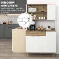 Homcom Dulap Modern 180 cm – Cu Usi, Sertare si Rafturi de Depozitare(m-7)
