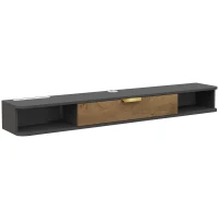 HOMCOM 140 cm Floating TV Stand with Storage - Charcoal Grey(m-1)