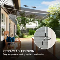 Outsunny Garden Retractable Awning - Black(m-8)