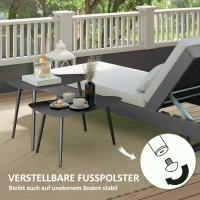 Outsunny Salontafelset, 2-delig, weerbestendige balkontafel van staal, bijzettafel in geometrisch ontwerp, zwart(m-6)